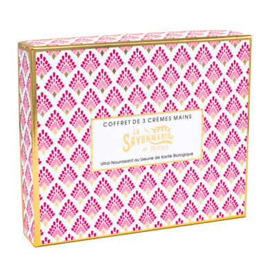 Coffret de 3 crèmes mains 30ml au design Art déco
