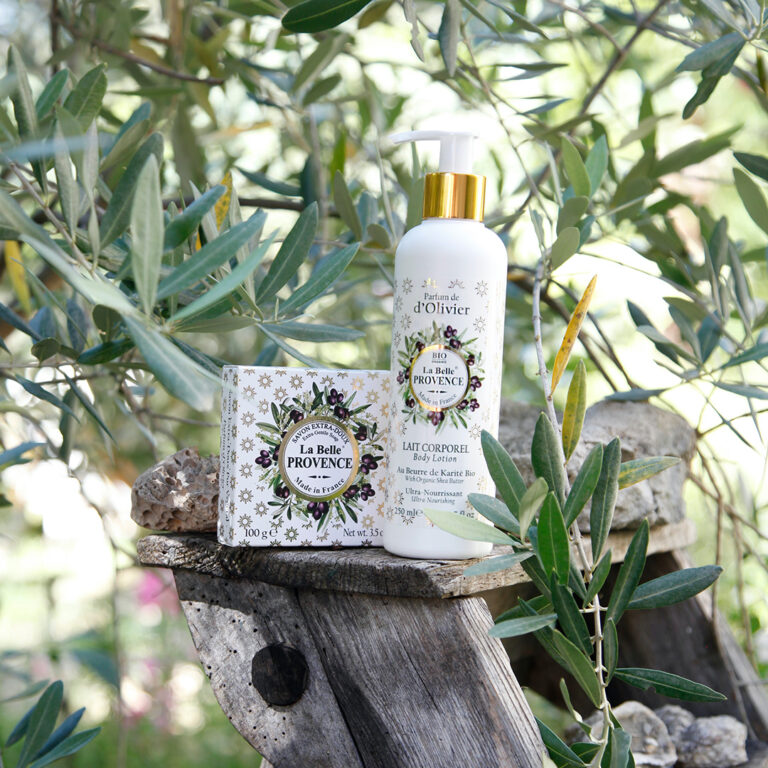 Lait corporel et savon La Belle Provence senteur Olivier