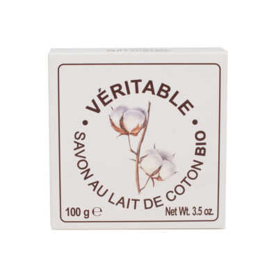 Savon rond au lait de coton Bio de la collection de savons "Savons aux laits végétaux BIO" - Fabriqué en France par La Savonnerie de Nyons