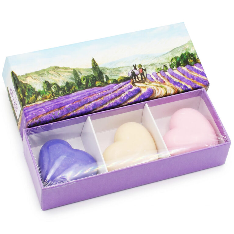 Lot de 3 Savons Cœurs 50g