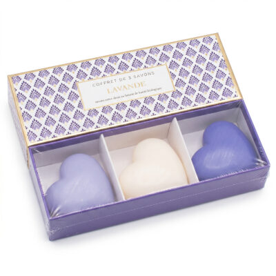 Coffret de 3 Savons Coeur Art deco