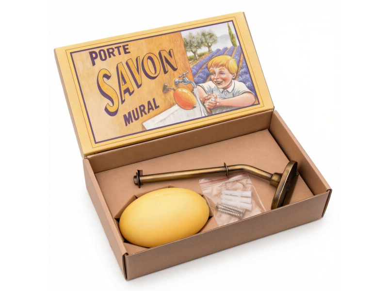 coffret support savon mural en laiton pour savon oval